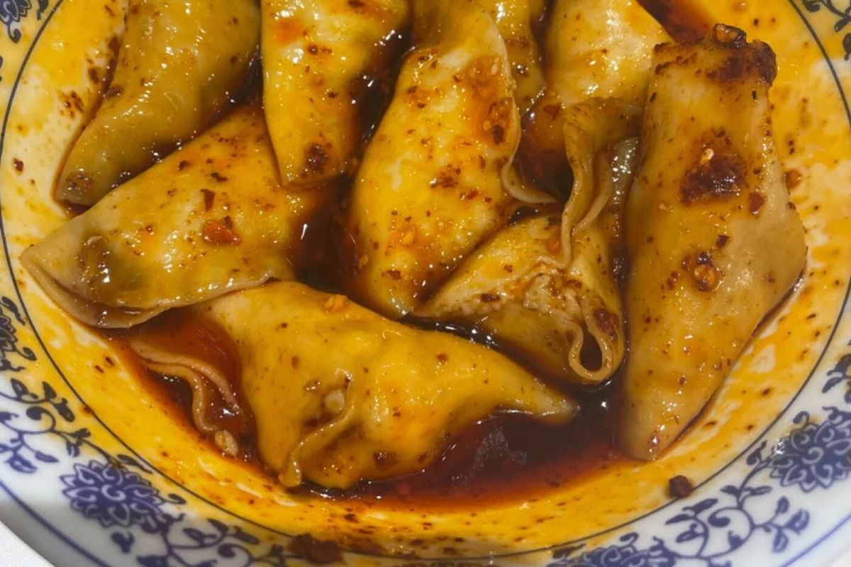 Chengdu Zhong dumplings in red chilli oil